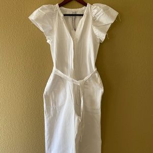 White Denim Jumpsuit